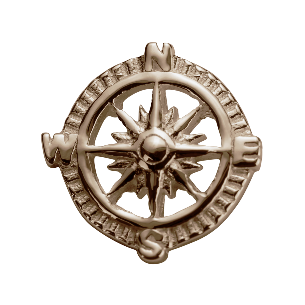 Stow 9ct Rose Compass Charm