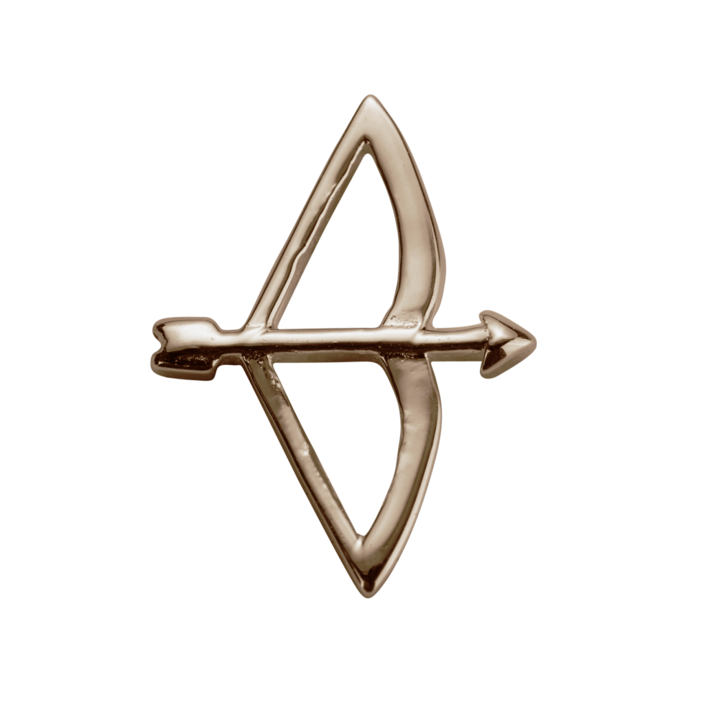 Stow 9ct Rose Bow & Arrow Charm