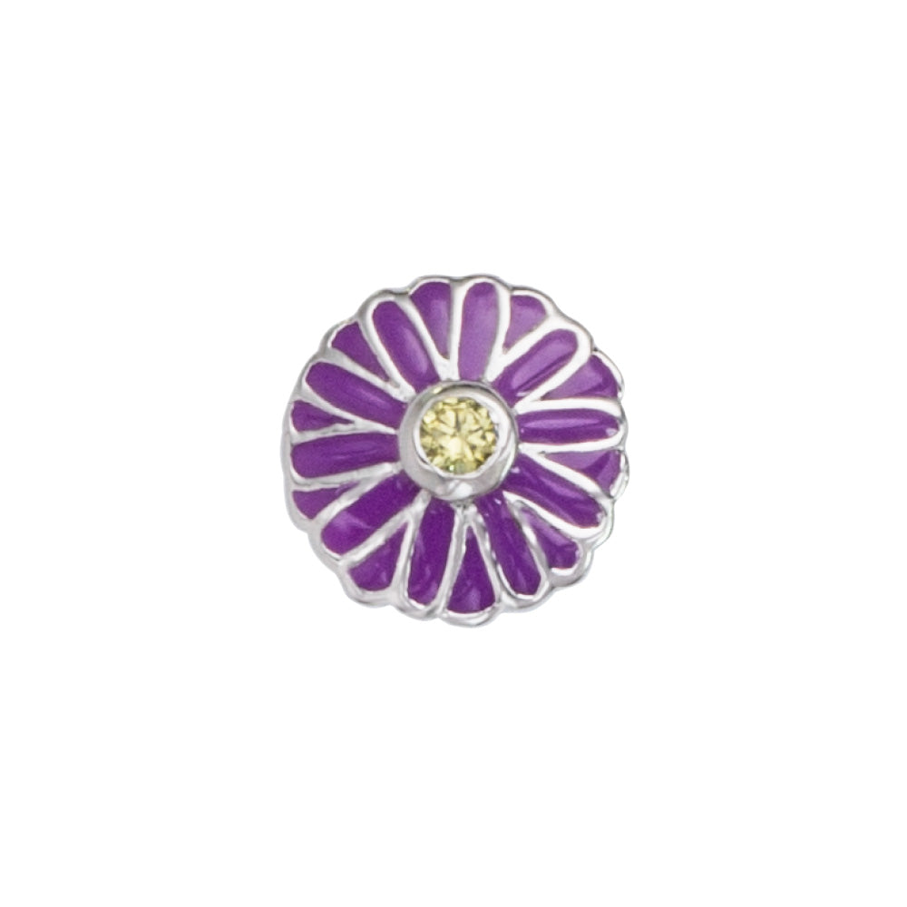 Stow Stg Enamel Aster Flower Charm
