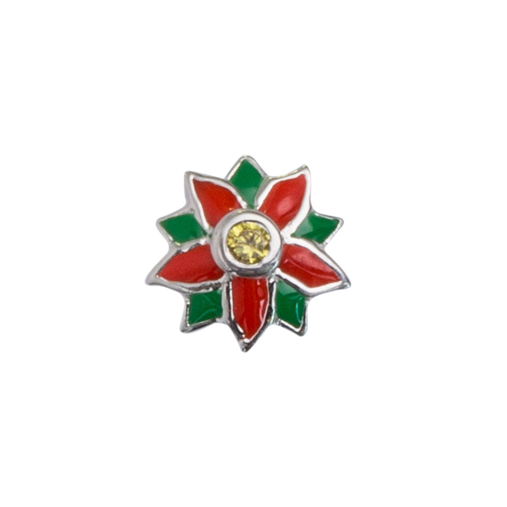 S003012 stow locket birth flowers december poinsettia cherished