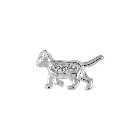Stow Stg CZ Cat Charm