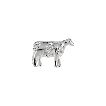 Stow Stg CZ Cow Charm