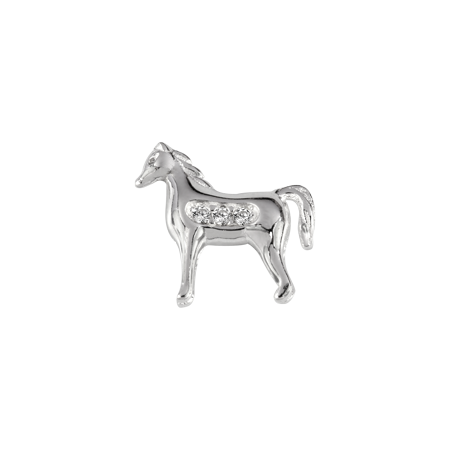 Stow Stg CZ Horse Charm
