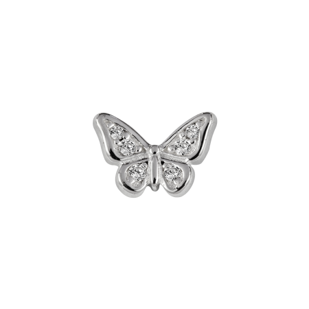 Stow Stg CZ Butterfly Charm