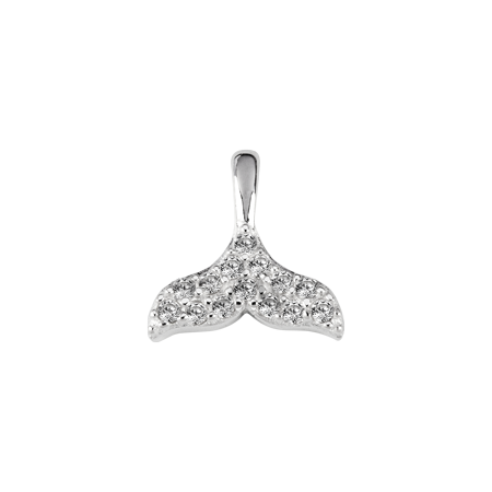 Stow Stg CZ Whale Tail Charm