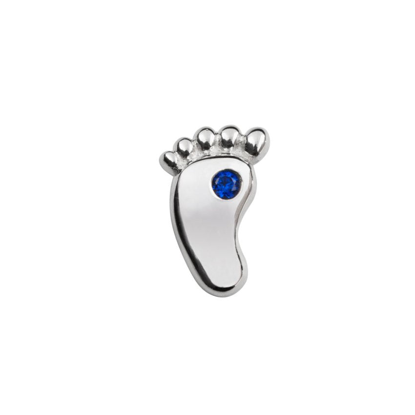 Stow Stg CZ Footprint Charm - Blue