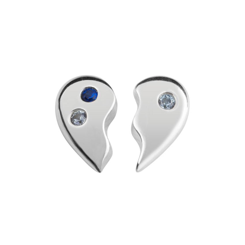 Stow Stg CZ Piece Of My Heart Duo Charm
