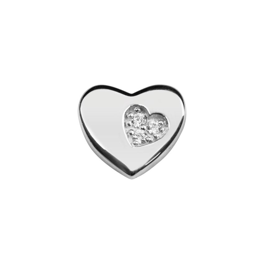 Stow Stg CZ Heart Of Hearts Charm