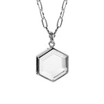 Load image into Gallery viewer, Stow Sterling Silver Medium Hexagon Faceted Locket

