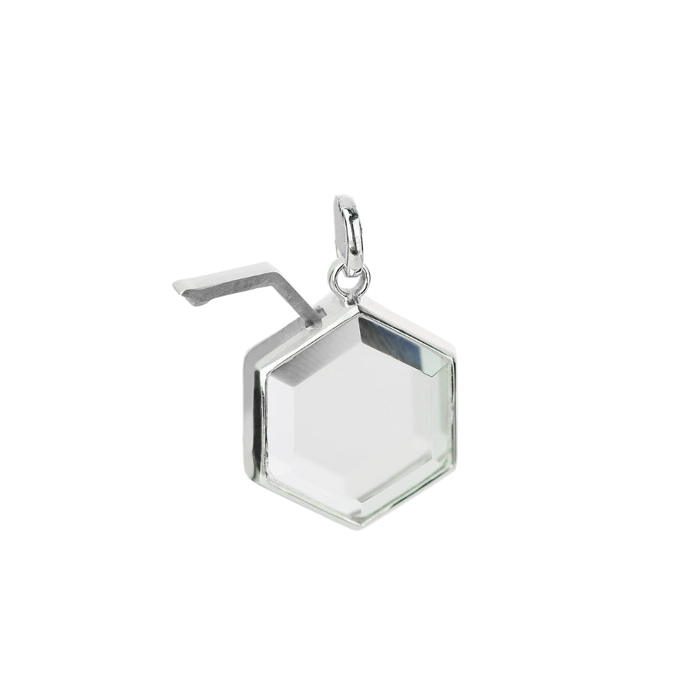 Stow sterling silver medium hexagon faceted locket
