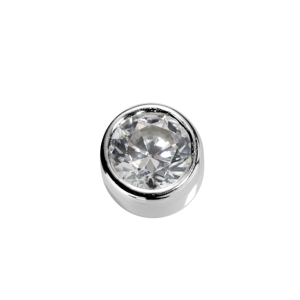 Stow White CZ Virtue Charm