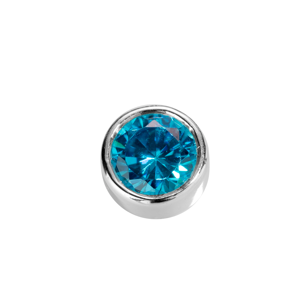 Stow Blue Topaz CZ Virtue Charm