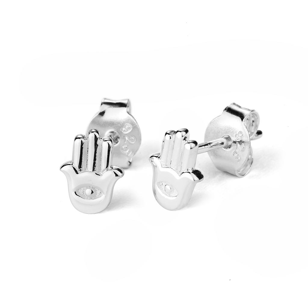 Stow Sterling Silver Hamsa Earrings