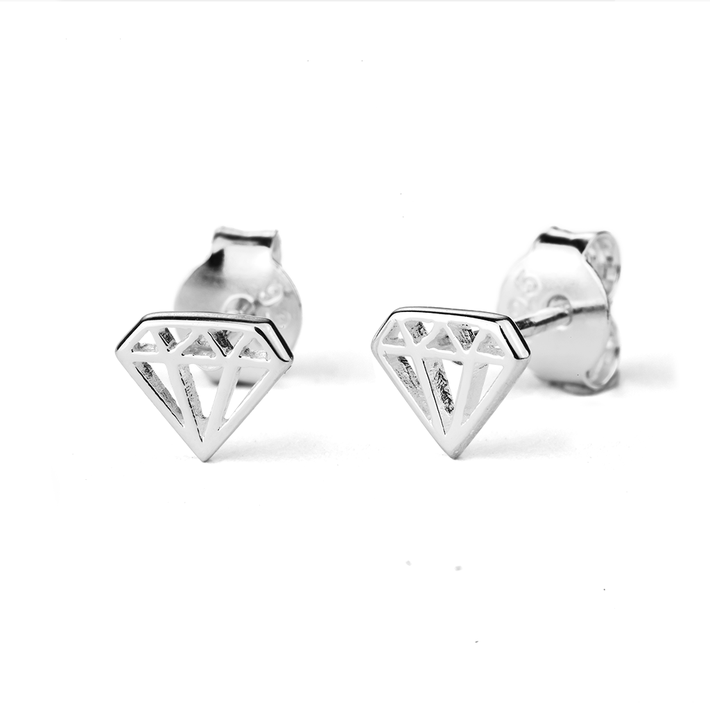 Stow Sterling Silver Diamond Earrings