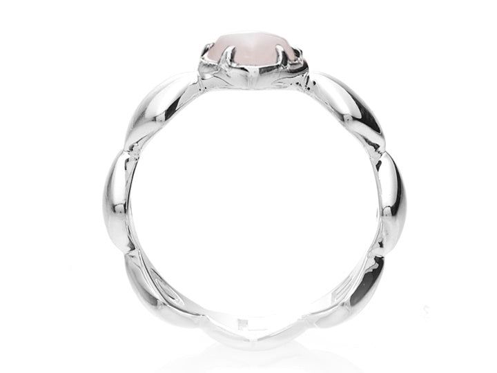Stolen Girlfriends Club Band of Hearts Ring - Rose Quartz