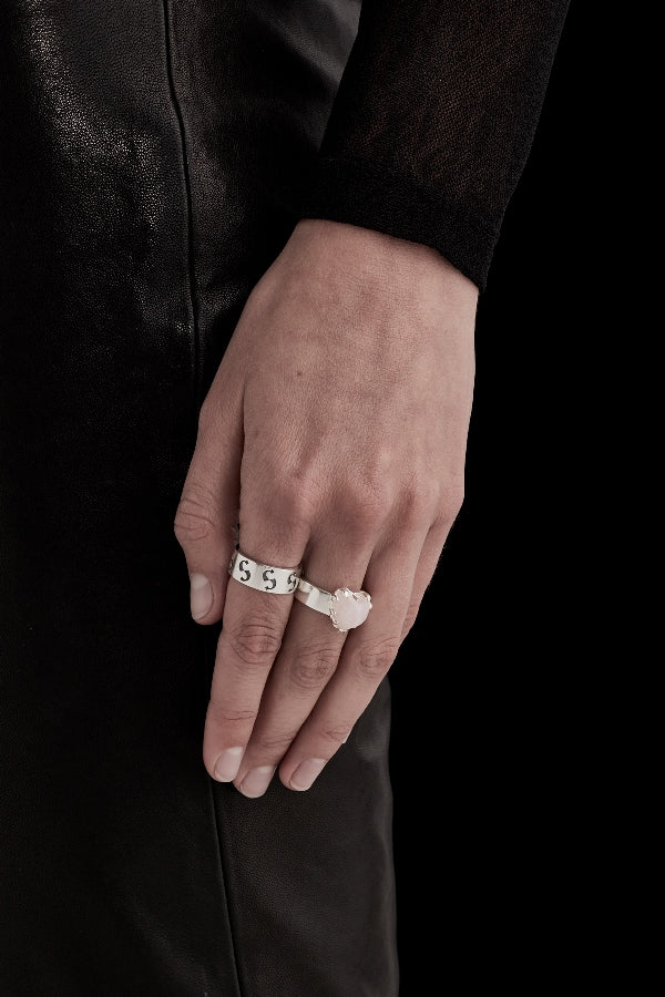 Stolen Girlfriends Club Love Claw Ring - Rose Quartz