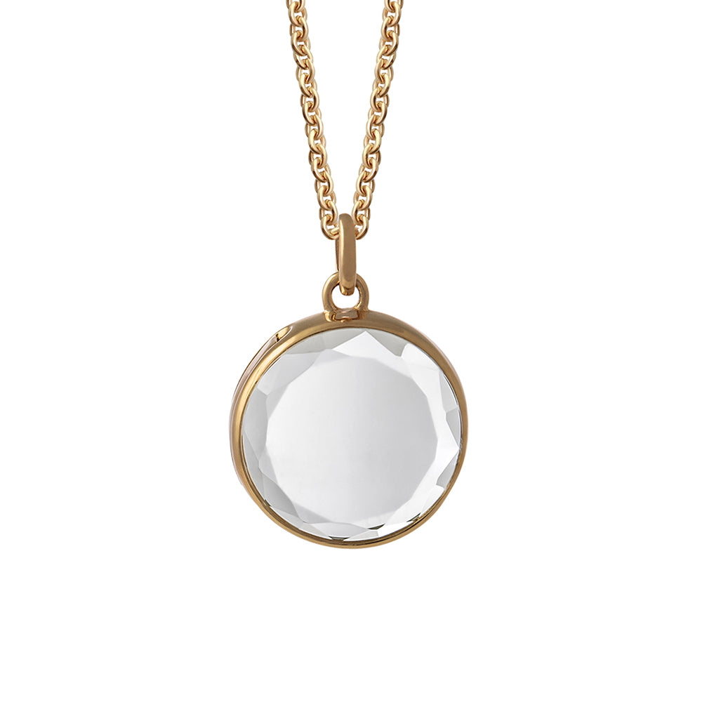 9ct yellow gold medium faceted locket