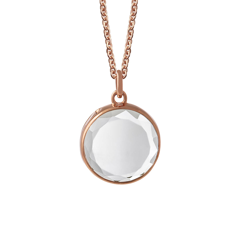 9ct rose gold medium faceted locket
