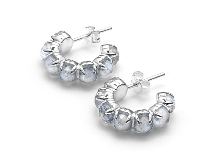 Stolen girlfriends club sterling silver moonstone halo cluster earrings