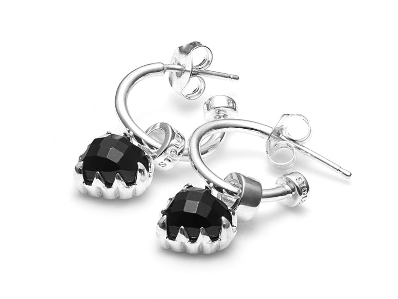 Stolen girlfriends club sterling silver onyx love claw anchor earrings