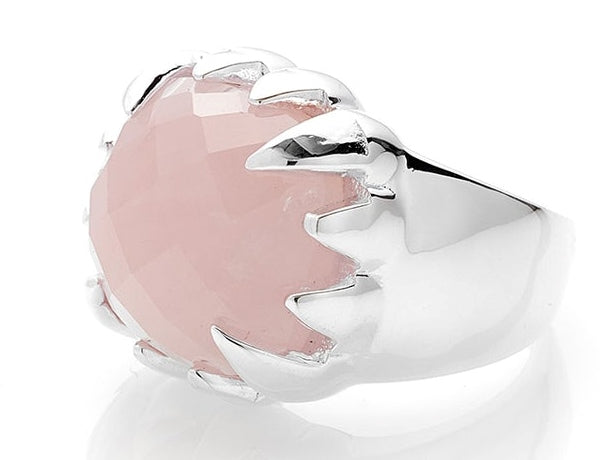 Stolen girlfriends club sterling silver rose quartz claw ring