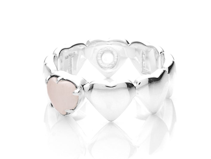 Stolen girlfriends club stg rose quartz band of hearts ring