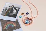 Load image into Gallery viewer, Stow Stg CZ Rainbow Charm
