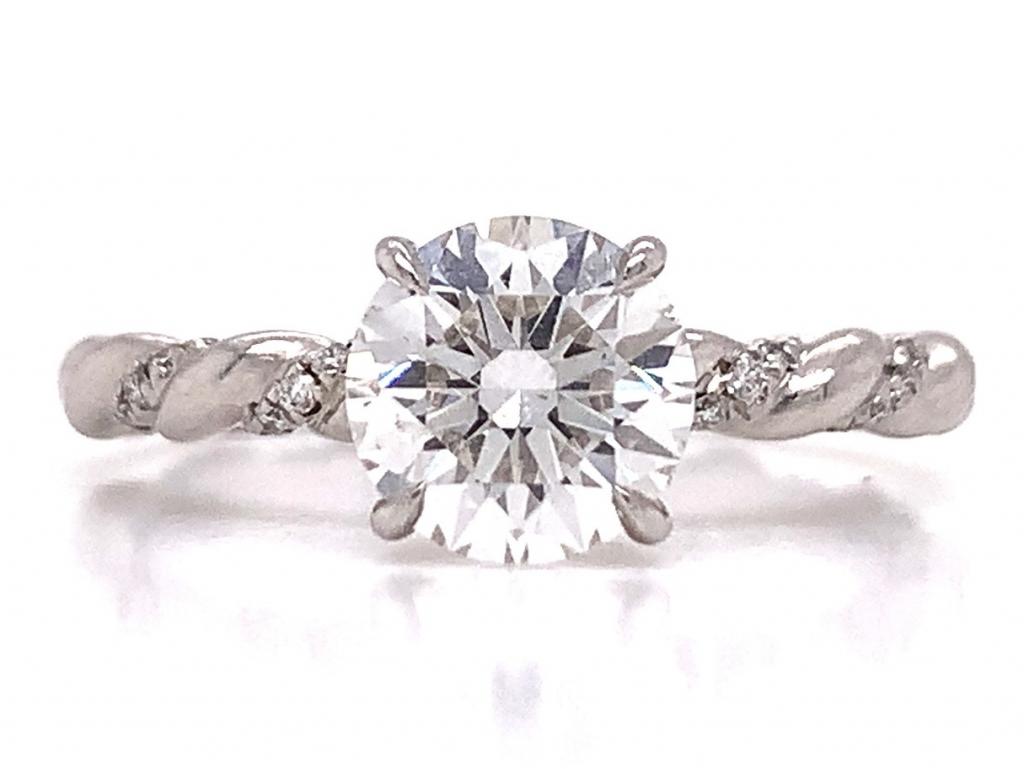 X1478 david yurman platinum diamond solitaire ring tdw 1