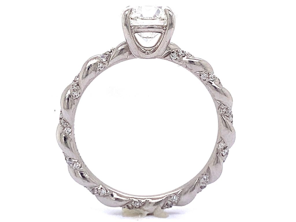 David yurman platinum diamond solitaire ring tdw 1