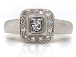 Load image into Gallery viewer, Palladium Diamond Halo Cluster Ring TDW 0.60ct
