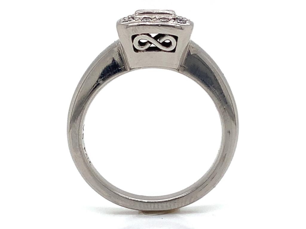 Palladium diamond halo cluster ring tdw 0