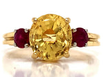 Load image into Gallery viewer, 18ct Yellow Sapphire Ruby Ring
