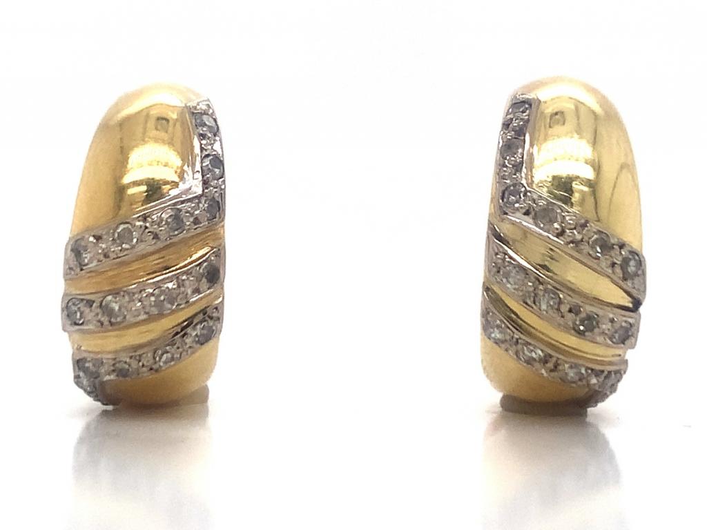 X1506d 18ct diamond deco dome clip on earrings
