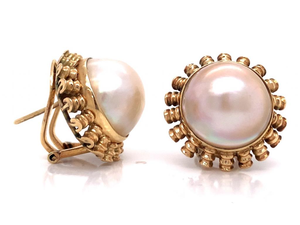 14ct mabe pearl earrings