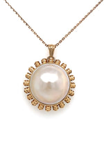 Load image into Gallery viewer, 14ct Mabe Pearl Pendant with 14ct 40cm Chain

