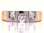Load image into Gallery viewer, 18ct Two Tone Three Diamond Ring TDW 0.35ct
