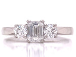 Load image into Gallery viewer, 18ct White Gold Emerald Cut Diamond Two Diamond Ring TDW 1.10ct
