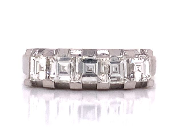 X1518 platinum carre cut diamond ring tdw 1