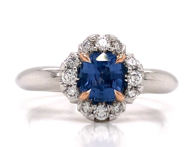 X1521 18ct white rose gold anson sapphire diamond ring