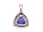 Load image into Gallery viewer, 18ct White Gold Tanzanite Diamond Pendant TDW 0.15ct
