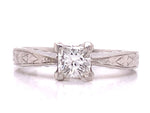 Load image into Gallery viewer, Platinum Princess Cut Diamond Solitaire Ring TDW 0.54ct
