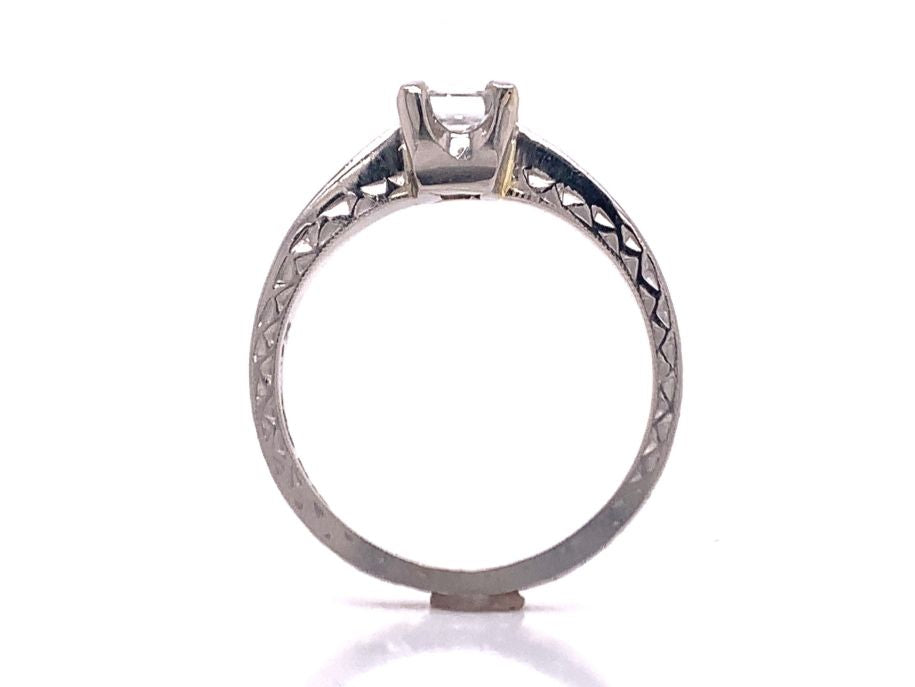 Platinum princess cut diamond solitaire ring tdw 0