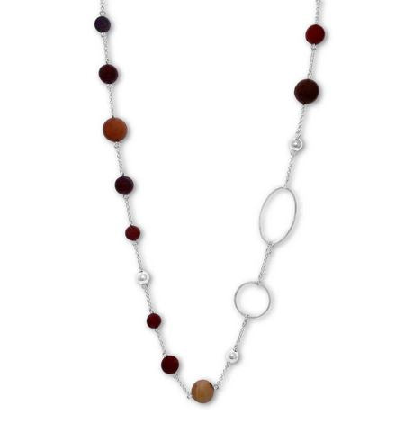 La Pierre Stg Mustard Mookaite Bead 85cm Necklace