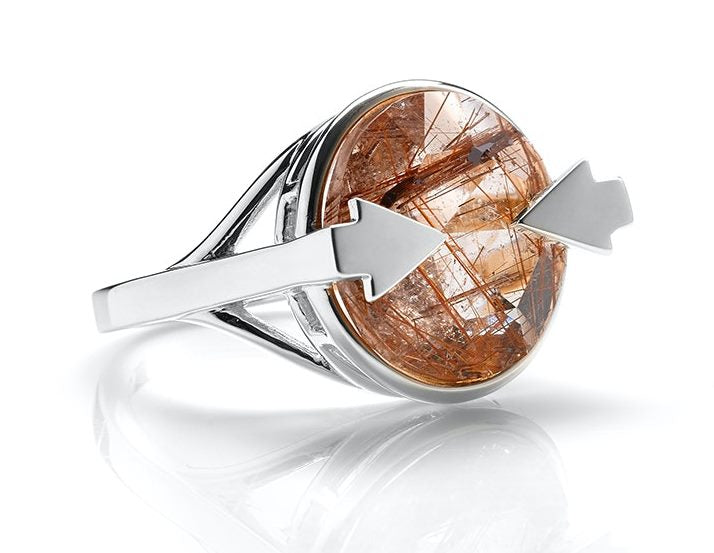 Karen walker stg navigator ring with rutilated quartz