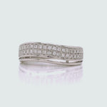 Load and play video in Gallery viewer, 9ct White Gold Diamond Wave Ring
