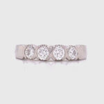 Load and play video in Gallery viewer, Platinum Four Diamond Ring TDW 0.74ct
