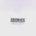 Load and play video in Gallery viewer, 18ct White Gold Seven Emerald Cut Diamond Ring TDW 2.13ct
