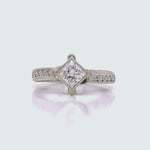Load and play video in Gallery viewer, Platinum Princess Diamond Solitaire Ring TDW 0.74ct

