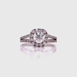 Load and play video in Gallery viewer, 18ct White Gold Diamond Halo Ring TDW 0.81ct
