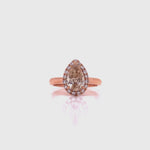 Load and play video in Gallery viewer, 18ct Rose Champagne Pear Diamond Ring TDW 1.24ct
